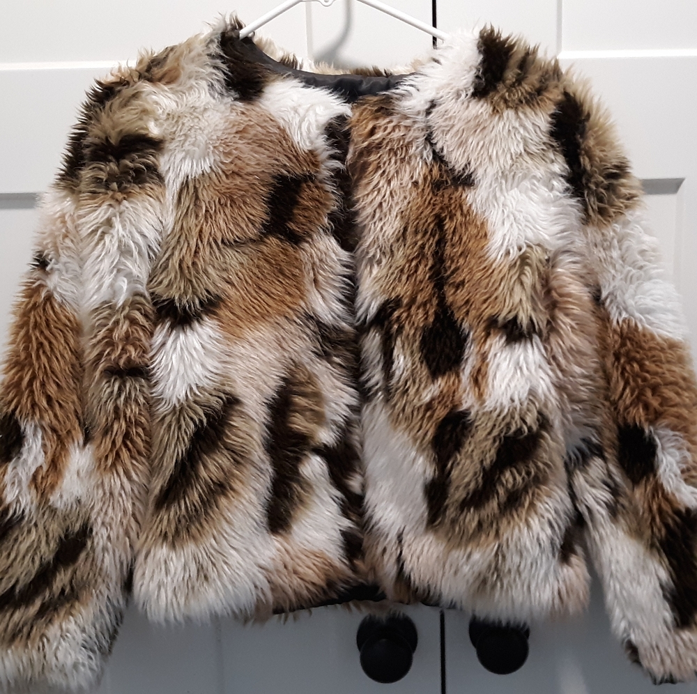 Faux Fur Jacket Sz L